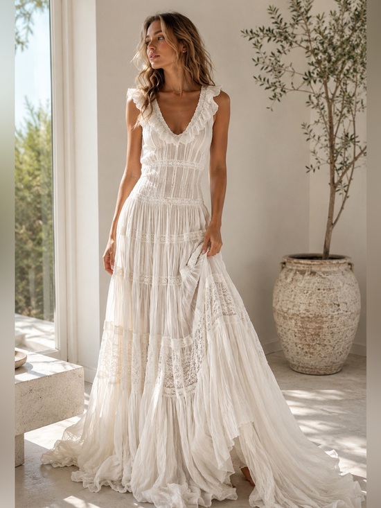 DSQUARED2 Dresses & Skirts - DSQUARED2 NWT $8,950 Ivory Silk Cotton Lace Maxi Wedding Gown IT 40